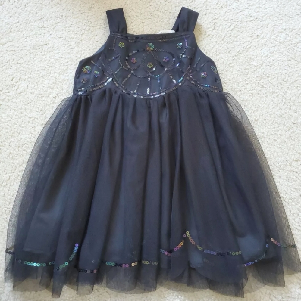H&M Black Sequins Tulle DRESS Toddler girl 3T 4T